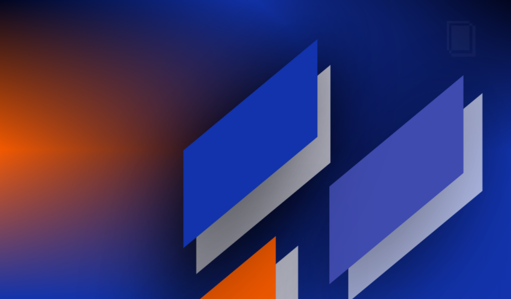 Abstract layered panels representing structured HTML and reusable website templates